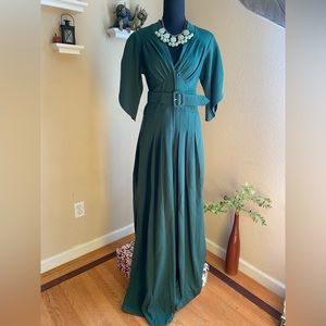 Emerald green retro jumpsuit size large.